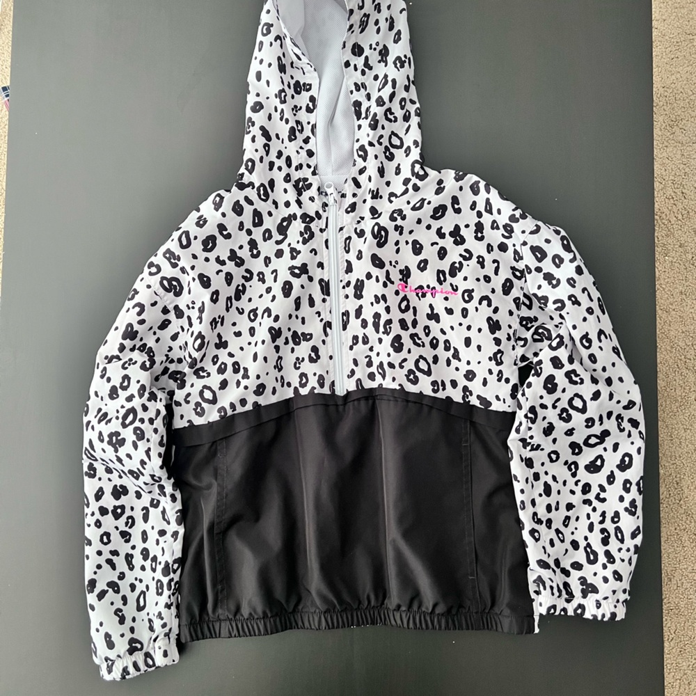 Champion Kids Leopard Print Hoodie - Black and White